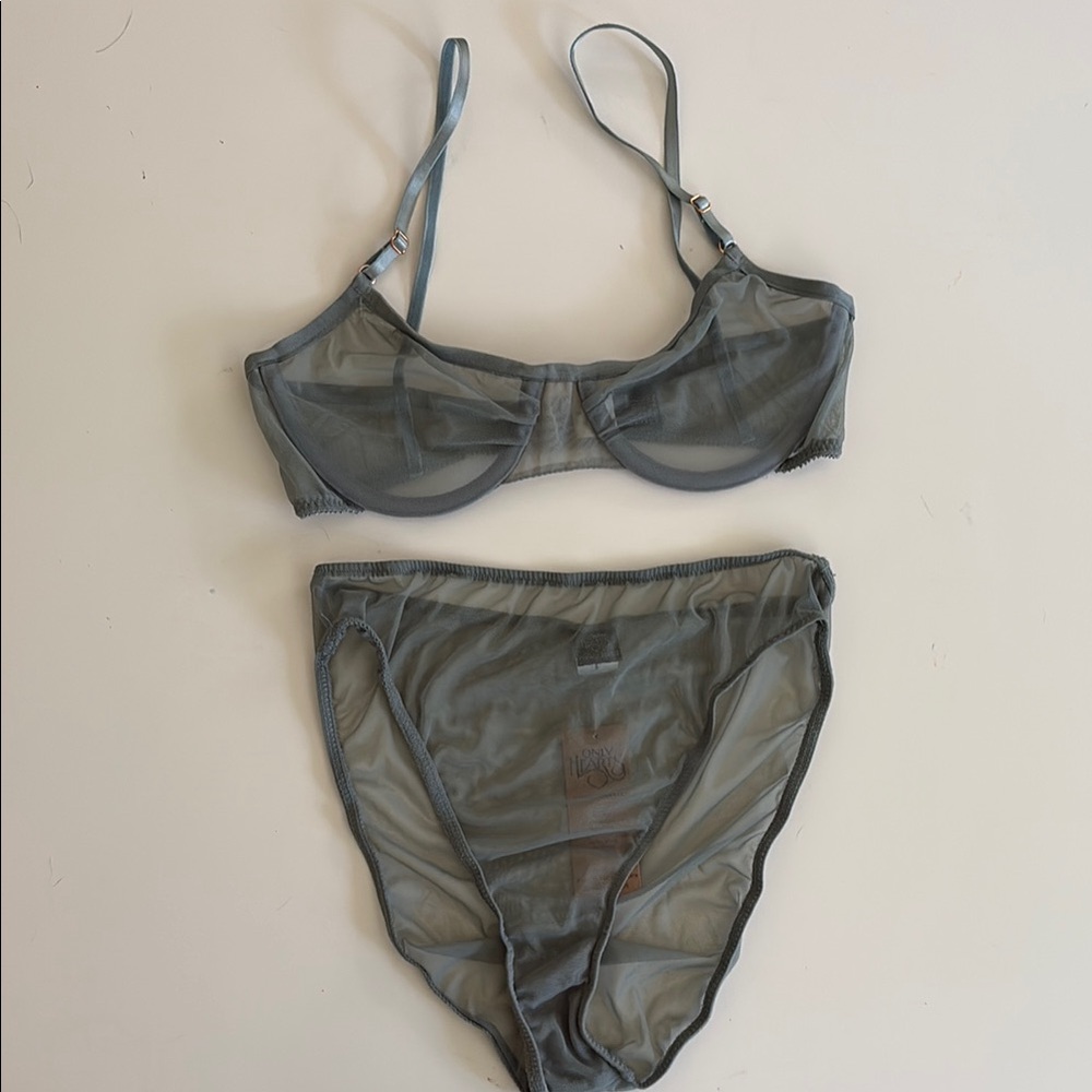 NWT Whisper mesh sage green Intimates Set